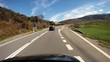 Driving by mountain road in Spain