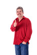 Mann mit rotem Hemd Mann mit rotem Hemd