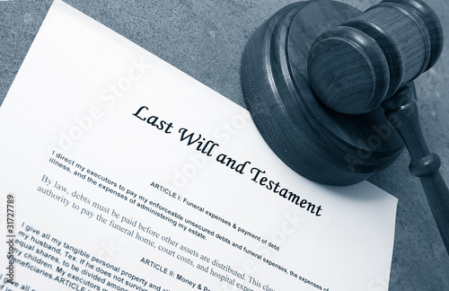 Photo: Last Will document and judge's legal gavel Last Will document and judge's legal gavel