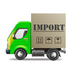 Illustration: import delivery truck import delivery truck