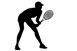 Tennis black woman's silhouette