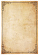 Blank Antique Paper With Vintage Border