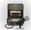 Vector cassette recorder with microphone XXL icon Vector cassette recorder with microphone XXL icon