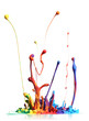 Colorful paint splashing isolated on white Colorful paint splashing isolated on white