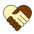 hand shake between black and white man