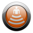 Orange Metallic Orb Button "Amphitheater"