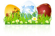 Easter eggs in the grass