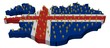 Iceland map flag with many abstract people illustration