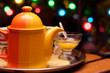 Herbal fresh tea and honey