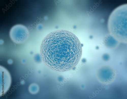 Photo: Illustration of cells in blue Illustration of cells in blue
