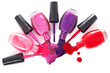 Ñolored nail polish spilling from bottles Ñolored nail polish spilling from bottles