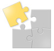 Puzzle grigio e oro con 4 pezzi