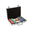 set for poker in suitcase on white background