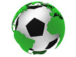 soccer ball with world map