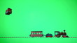 Toy Wood Trains on green screen Toy Wood Trains on green screen