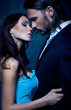 sexy, romantic portrait of the touching, kissing couple