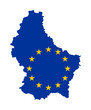 Luxembourg flag on map