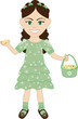 Green Dress Flower Girl