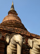 Statue d'éléphant sur un temple, Thaïlande