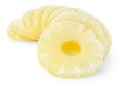 Slices of pineapple isolated on white