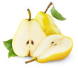 Yellow pears isolated on white