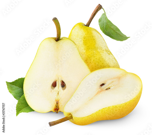 Photo: Yellow pears isolated on white Yellow pears isolated on white