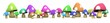 Champignons multicolores