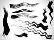 vector ink brush strokes set