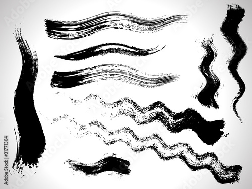 Vector: vector ink brush strokes set vector ink brush strokes set