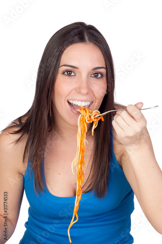 Photo: Attractive girl at lunchtime Attractive girl at lunchtime