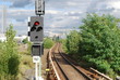 Traffic light and railway track