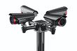 Four security camera on white background. Isolated 3D image Four security camera on white background. Isolated 3D image