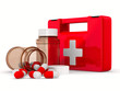 First aid kit on white background. Isolated 3D image
