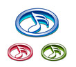 3d glossy music notes icon 3d glossy music notes icon
