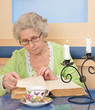 woman holding a book for reading