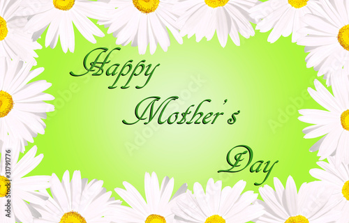 Illustration: Mother's day white daisies card Mother's day white daisies card