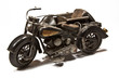 Motorrad mit Seitenwagen links frei
