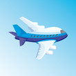 cartoon illustration with airplane