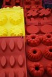 Colorful and differently shaped silicone baking pans