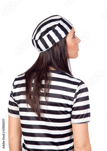 Photo: Attractive woman dressed in prisoner Attractive woman dressed in prisoner