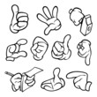 Set of cartoon hands Set of cartoon hands