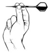 Hand holding dart