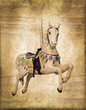 Cheval de bois sur un carrousel, style vintage