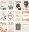 12 cartes de visites esprit rétro