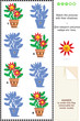 Visual puzzle: Match the potted flowers with their shadows