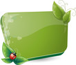 Green form with leaves and ladybug
