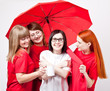 Girls under the umbrella
