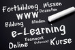 Tafel mit e-Learning