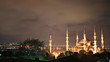 Time lapse Blue Mosque at night in Istanbul Time lapse Blue Mosque at night in Istanbul