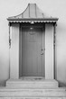 Home Door and awning black and white